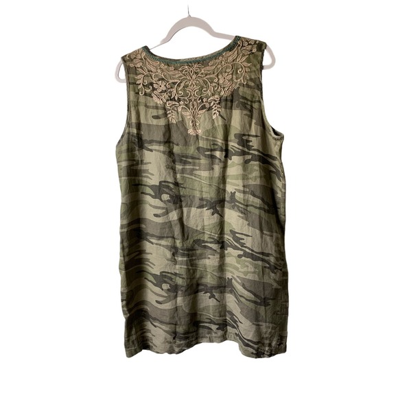 Johnny Was Adeline Linen Embroidered Sleeveless Shift Dress, size L - Picture 3 of 9